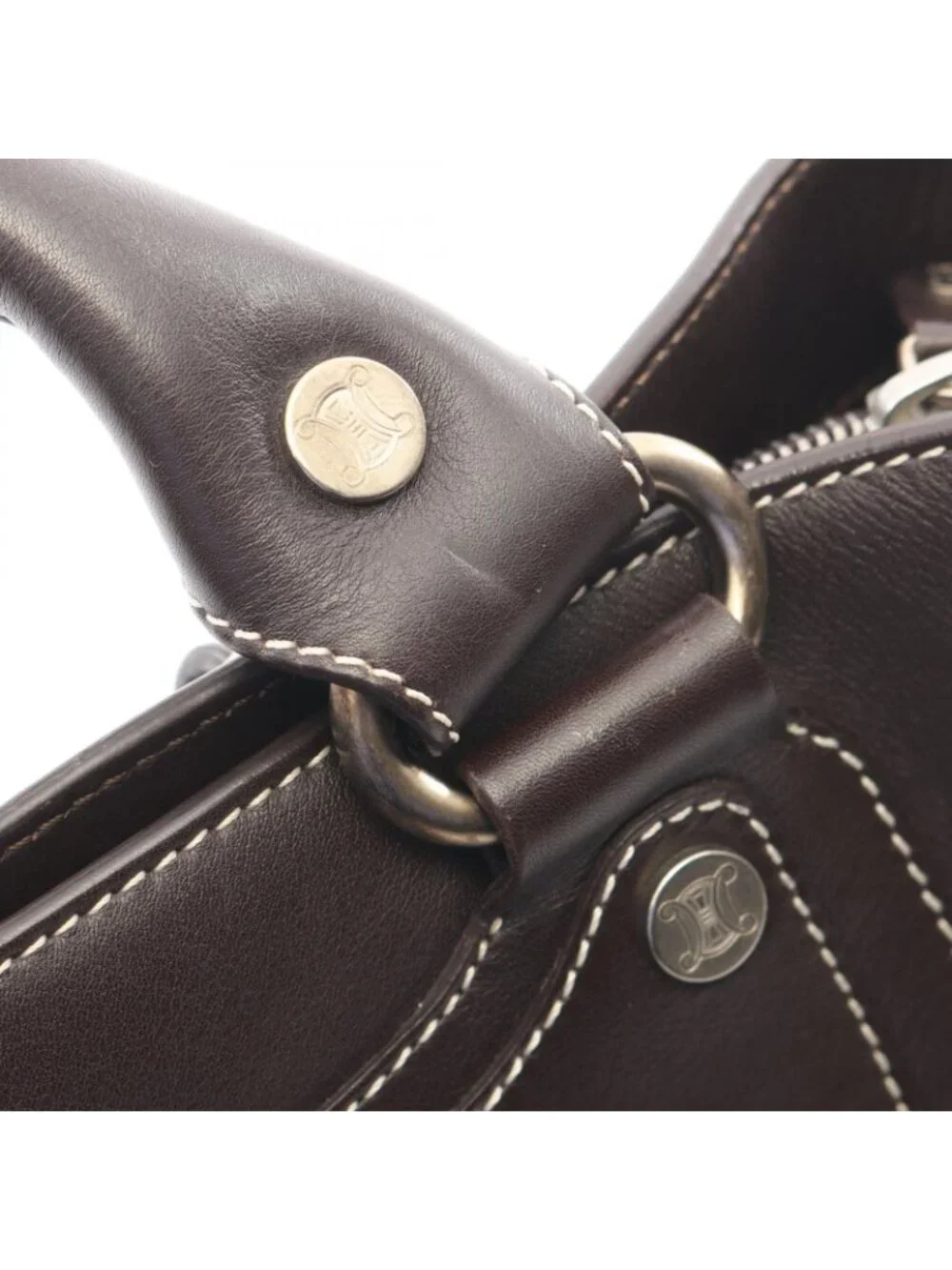 Celine Handbag Boogie Bag Dark Brown Leather